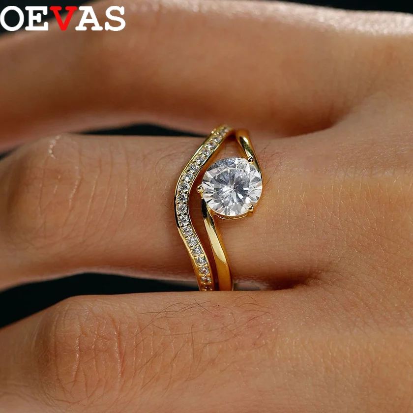 OEVAS 1.2ct 7mm Round Cut Moissanite Ring for Women 925 Silver Plated 18K Gold Two Rings Set Wedding Bands Fine Jewelry with GRA
OEVAS 1.2ct 7mm Round Cut Moissanite Ring for Women 925 Silver Plated 18K Gold Two Rings Set Wedding Bands Fine Jewelry with GRA
