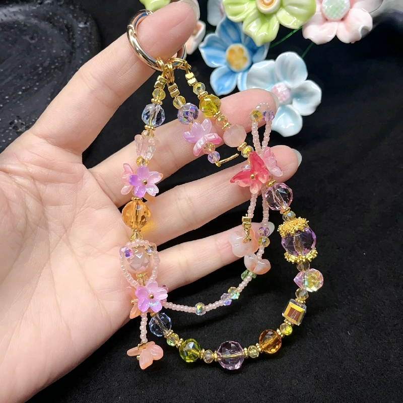 Symphony Gradual Change Crystal Butterfly Mobile Phone Pendant, Mori Flower Beaded Keychain Bag Accessories
Symphony Gradual Change Crystal Butterfly Mobile Phone Pendant, Mori Flower Beaded Keychain Bag Accessories