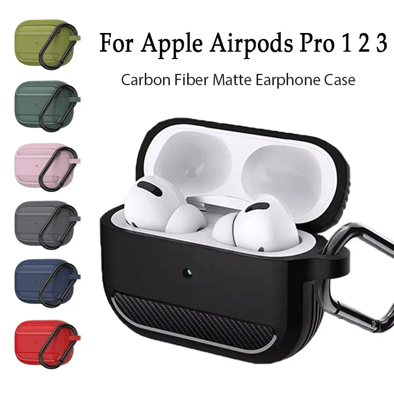 Carbon Fiber Matte Switch Protective Cover For Apple Airpods Pro 1 2 3 2021 TPU PC Earphone Case Earbuds Key Hook with Carabiner
Carbon Fiber Matte Switch Protective Cover For Apple Airpods Pro 1 2 3 2021 TPU PC Earphone Case Earbuds Key Hook with Carabiner