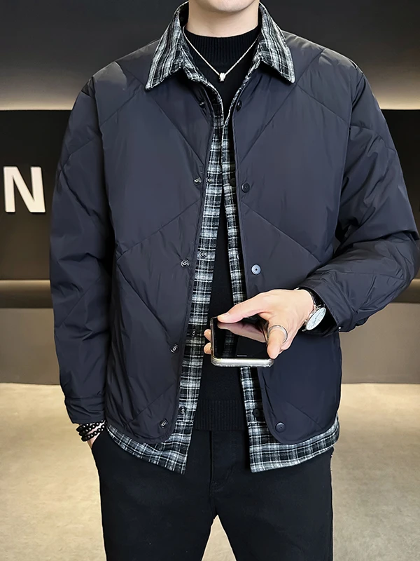 Winter New Men's Quilted ort Coat Plaid Fake Two-Piece Sle Casual Warmth Collarl Polyester Fiber Durable Winter Jaet
Winter New Men's Quilted ort Coat Plaid Fake Two-Piece Sle Casual Warmth Collarl Polyester Fiber Durable Winter Jaet