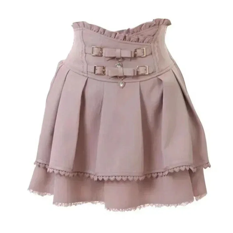 Japanese Kawaii Mini Cake Skirts Womens Jupe Fairy Bandage Lolita High Waist Y2k Aesthetic Sweet Lace Gothic JK Faldas Skirt
Japanese Kawaii Mini Cake Skirts Womens Jupe Fairy Bandage Lolita High Waist Y2k Aesthetic Sweet Lace Gothic JK Faldas Skirt