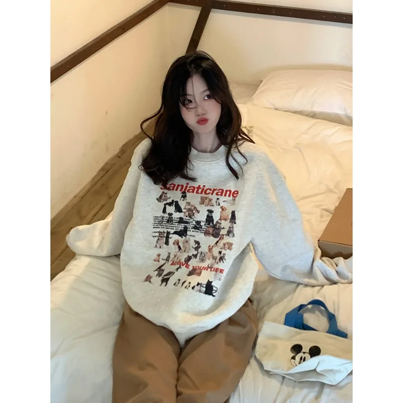 Женские осенне-зимние толстовки с милым животным принтом Harajuku Y2K, толстовка большого размера из чистого хлопка, модный женский пуловер, повседневная одежда
Женские осенне-зимние толстовки с милым животным принтом Harajuku Y2K, толстовка большого размера из чистого хлопка, модный женский пуловер, повседневная одежда