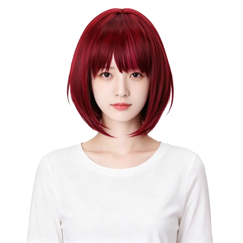 12 " Burgundy Highlight Bob Wig with Bangs Heat Resistant Synthetic Short Wig Natural Inward Bob For Women Daily Cosplay Party
12 " Burgundy Highlight Bob Wig with Bangs Heat Resistant Synthetic Short Wig Natural Inward Bob For Women Daily Cosplay Party