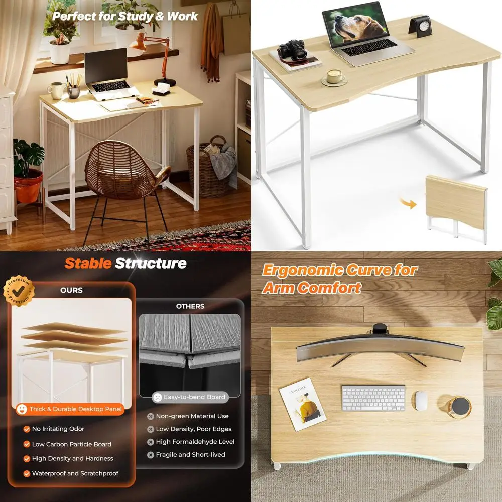 Compact 31.5 Folding Desk for Home, Office, and Dormitory - Space-Saving Oak Finish Computer Table
Compact 31.5 Folding Desk for Home, Office, and Dormitory - Space-Saving Oak Finish Computer Table