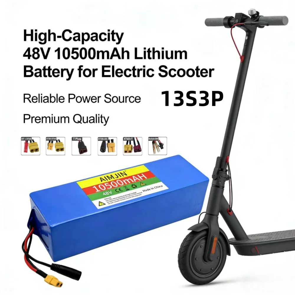 13S3P 48V 10500mAh 18650 Rechargeable/Lithium Ion Battery Pack Suitable for Scooters, Bicycles, etc Battery with BMS
13S3P 48V 10500mAh 18650 Rechargeable/Lithium Ion Battery Pack Suitable for Scooters, Bicycles, etc Battery with BMS