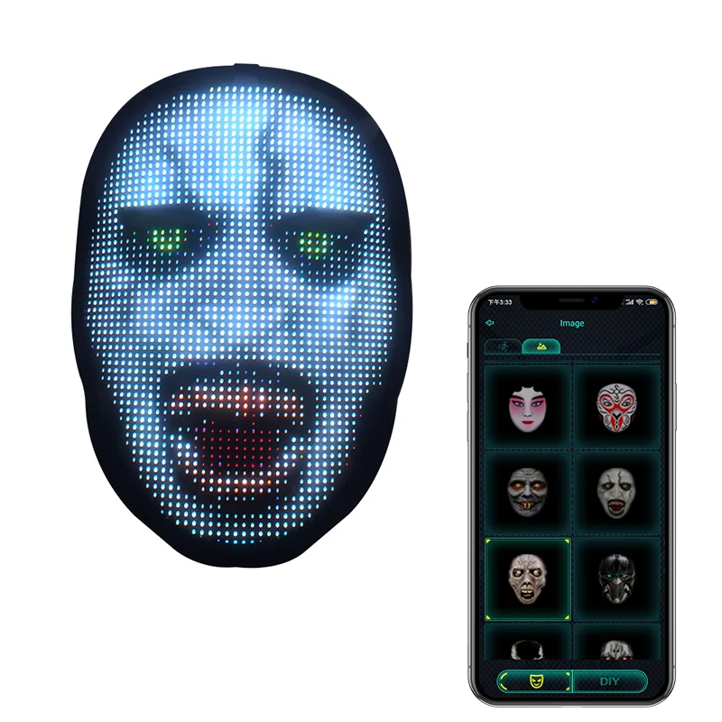2021 hottest Halloween LED Light Face Mask APP Control Programmable Party Rave wearable horror face mask
2021 hottest Halloween LED Light Face Mask APP Control Programmable Party Rave wearable horror face mask