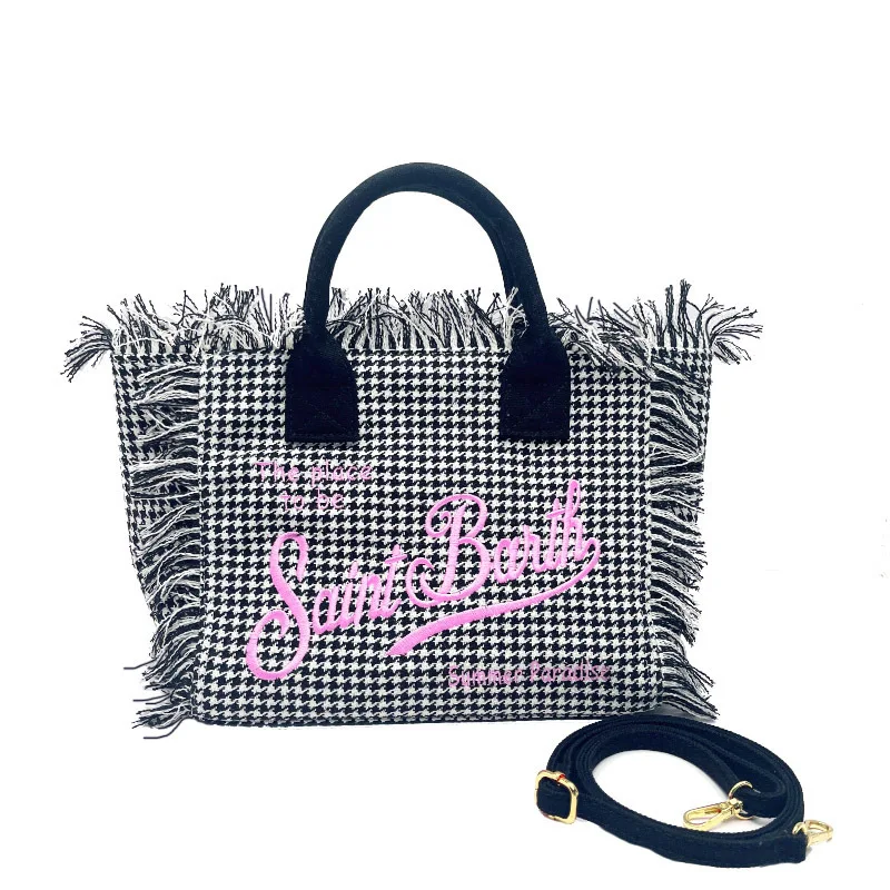 Handbag 2024 New Fashion Handmade Tassel Cotton Linen Tote Large Capacity Beach Travel Thousand Birdseye High Quality Handbag
Handbag 2024 New Fashion Handmade Tassel Cotton Linen Tote Large Capacity Beach Travel Thousand Birdseye High Quality Handbag