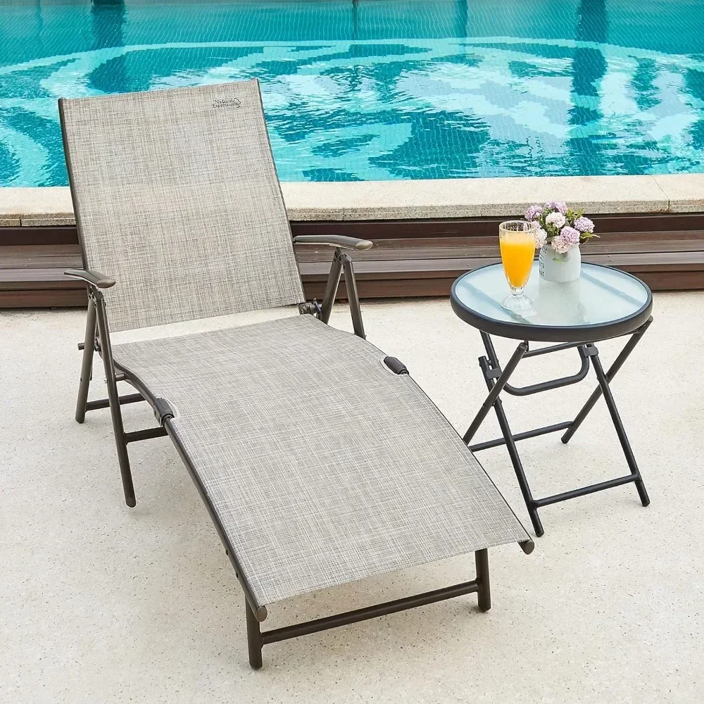 Outdoor Chaise Lounge Chairs Set of 2, Aluminum Patio Lounger Pool Furniture Adjustable Folding Recliner Chair for Beach, Lawn
Outdoor Chaise Lounge Chairs Set of 2, Aluminum Patio Lounger Pool Furniture Adjustable Folding Recliner Chair for Beach, Lawn