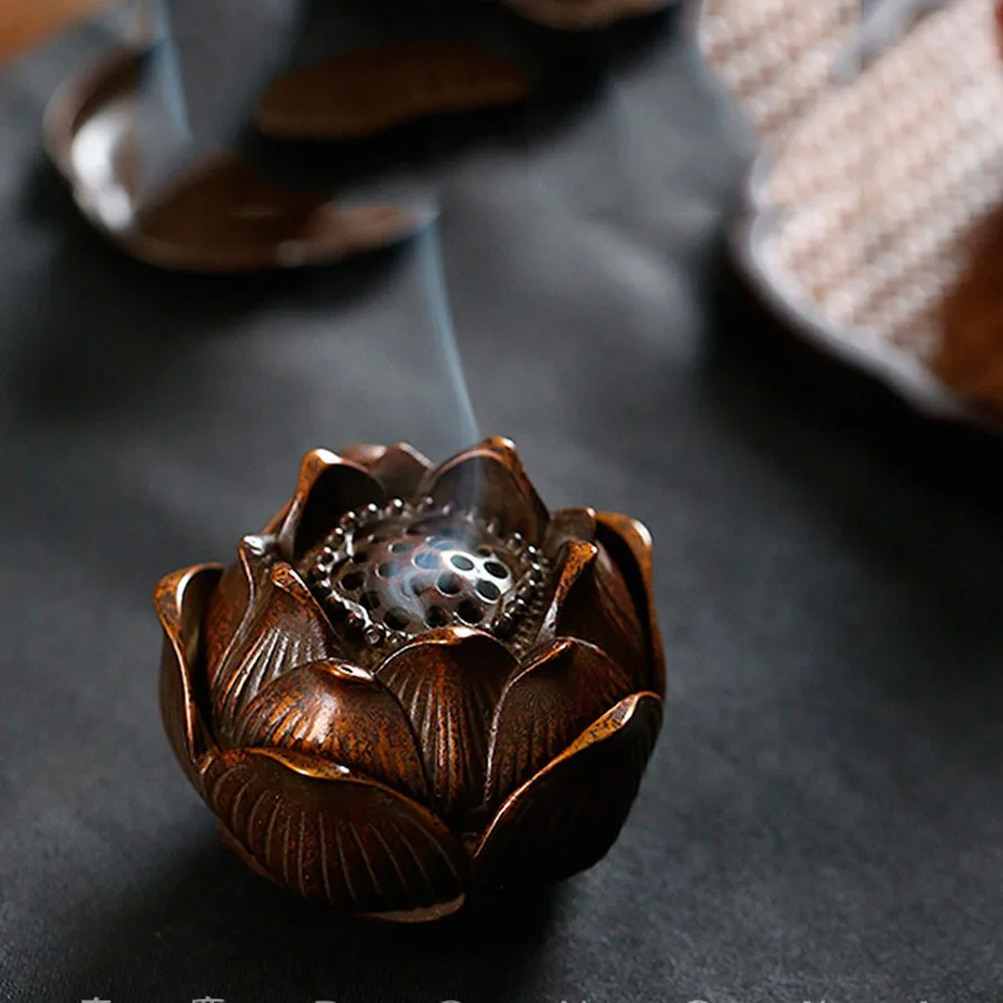 Vintage Incense Burner Decoration Copper Gift Lotus Incense Burner Ornament Oriental Chinese Mini Minimalistic Encensoir Censer
Vintage Incense Burner Decoration Copper Gift Lotus Incense Burner Ornament Oriental Chinese Mini Minimalistic Encensoir Censer