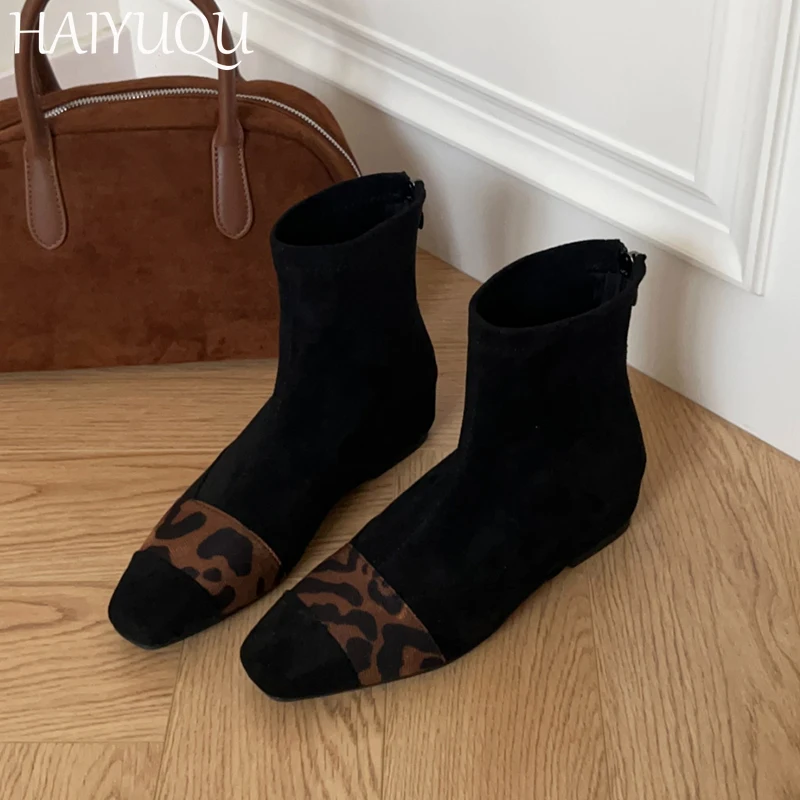 Suede Women Leopard Ankle Boots Flats Fashion Shoes Woman 2024 Trend Winter Chelsea Boots Designer New Goth Snow Boots Mujer
Suede Women Leopard Ankle Boots Flats Fashion Shoes Woman 2024 Trend Winter Chelsea Boots Designer New Goth Snow Boots Mujer