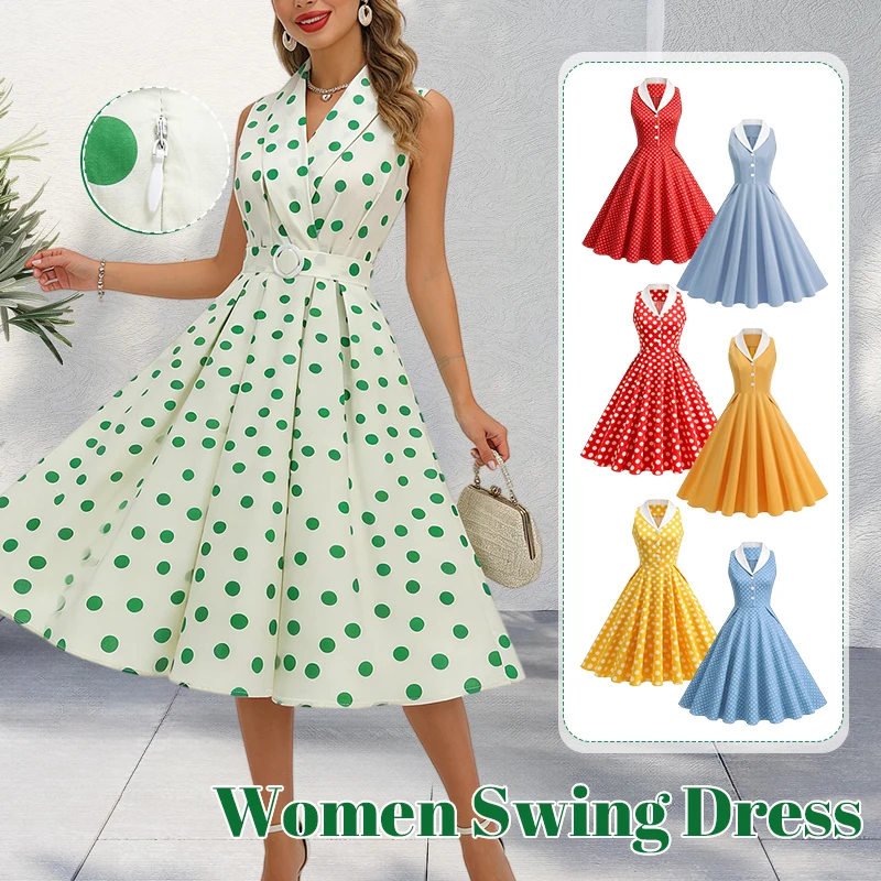 Palace Style Women 50s Retro Elegant Summer Dress Big Swing Polka Dot Dress Annual Meeting Performance Cocktail Weddings & Party
Palace Style Women 50s Retro Elegant Summer Dress Big Swing Polka Dot Dress Annual Meeting Performance Cocktail Weddings & Party