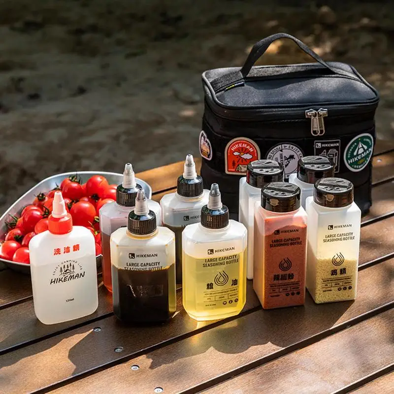 14PCS Camping Seasoning Bottle Set Storage Bag Portable Sealing Oil Bottle Combination Set Reusable Picnic Pouch BBQ Supplies
14PCS Camping Seasoning Bottle Set Storage Bag Portable Sealing Oil Bottle Combination Set Reusable Picnic Pouch BBQ Supplies