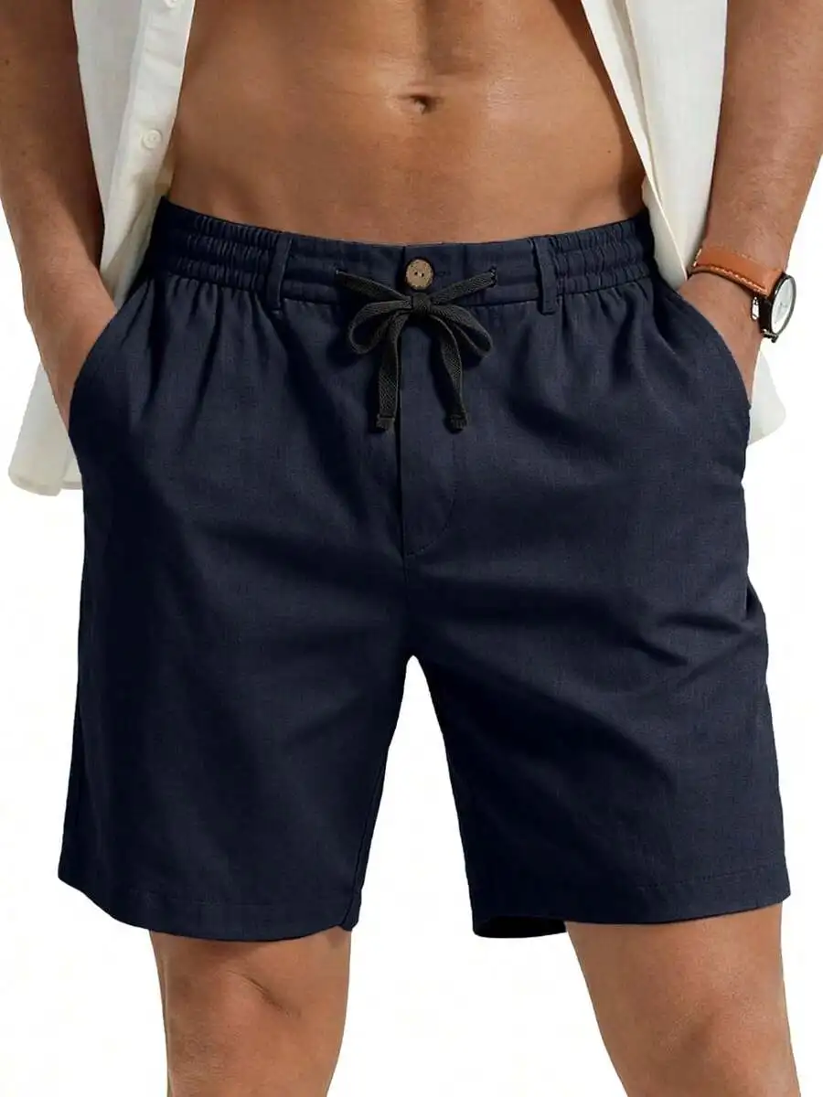 Mens Cotton Linen Casual Shorts Elastic Waist Drawstring Summer Beach Vacation Short
Mens Cotton Linen Casual Shorts Elastic Waist Drawstring Summer Beach Vacation Short