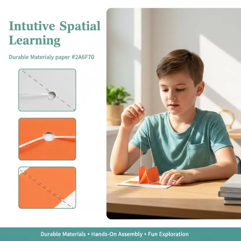 1 Set Spatial Thinking Training DIY Math Learning Book 3D Geometry Quiet Book For Kids Montessori Educational Tracing Workbook