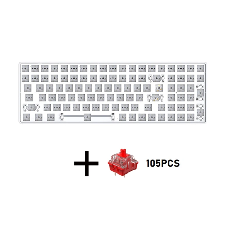 100 Key Hot-Swappable Mechanical Keyboard With Red Switch Kit RGB Bluetooth+2.4G Wireless+Wired 3 Mode Gaming Keyboard
100 Key Hot-Swappable Mechanical Keyboard With Red Switch Kit RGB Bluetooth+2.4G Wireless+Wired 3 Mode Gaming Keyboard