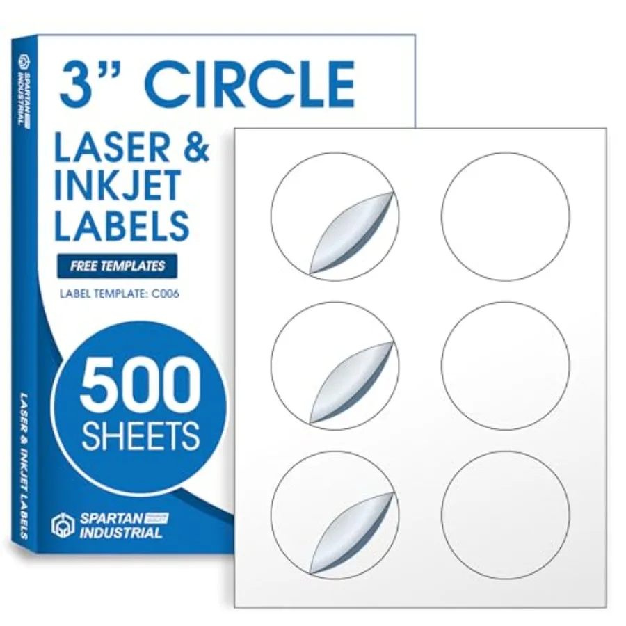 3" Printable Round Labels for Laser and Inkjet Printers - 00 Blank Labels Sheets for Business Logos Thank You Stickers Price Ta
3" Printable Round Labels for Laser and Inkjet Printers - 00 Blank Labels Sheets for Business Logos Thank You Stickers Price Ta