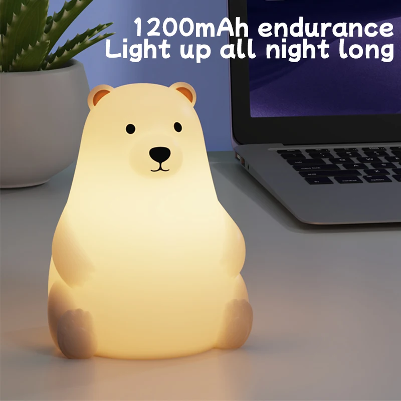 Polar Bear Night Light, Lightly Tapping To Change Colorful Lights, With Timing Function, Perfect Gift For Valentine's Day
Polar Bear Night Light, Lightly Tapping To Change Colorful Lights, With Timing Function, Perfect Gift For Valentine's Day