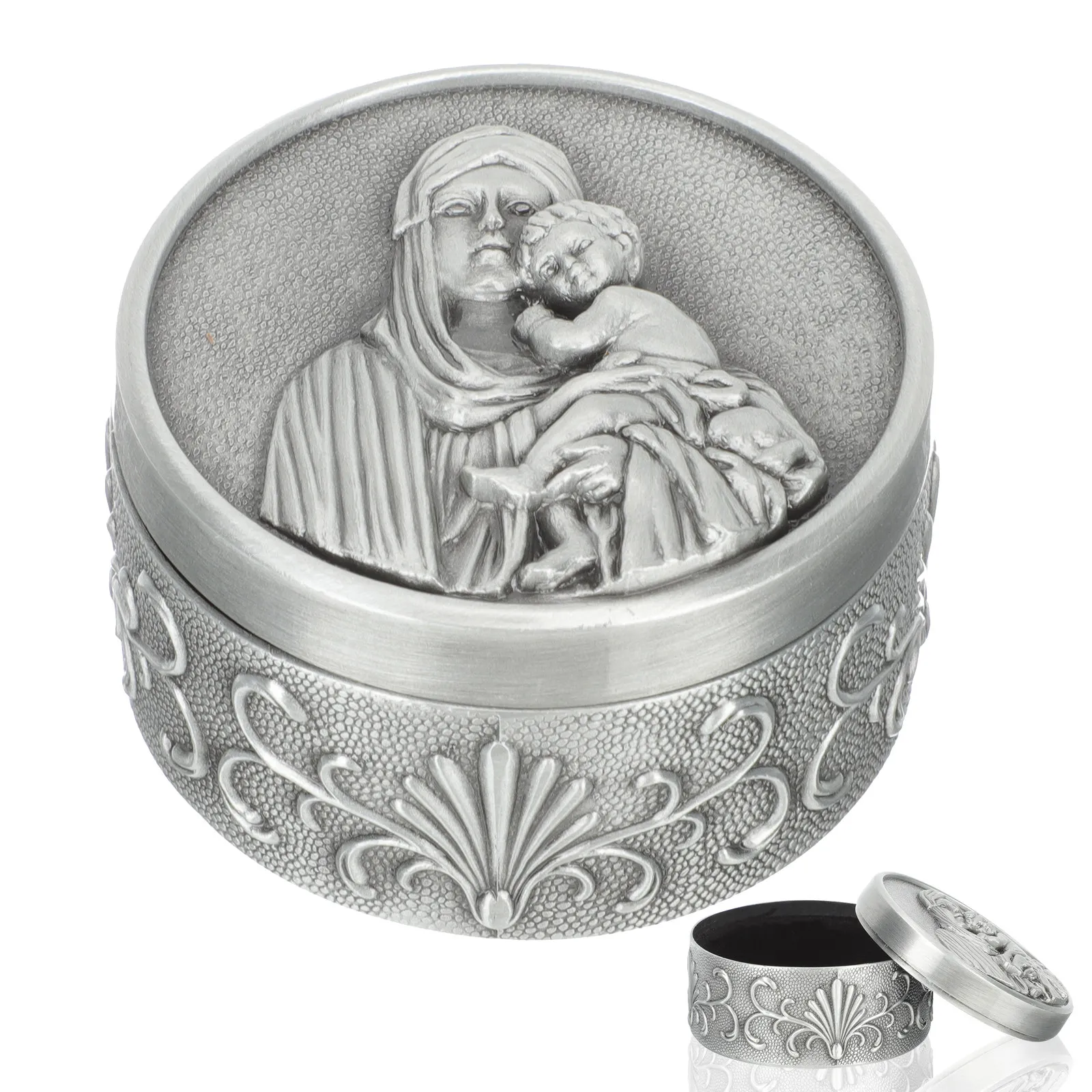 Retro Zinc Alloy Jewelry Box Round Exquisite Engraved Small Jewelry Organizer for Rings Earrings Tiny Trinkets Mantel Dresser
Retro Zinc Alloy Jewelry Box Round Exquisite Engraved Small Jewelry Organizer for Rings Earrings Tiny Trinkets Mantel Dresser