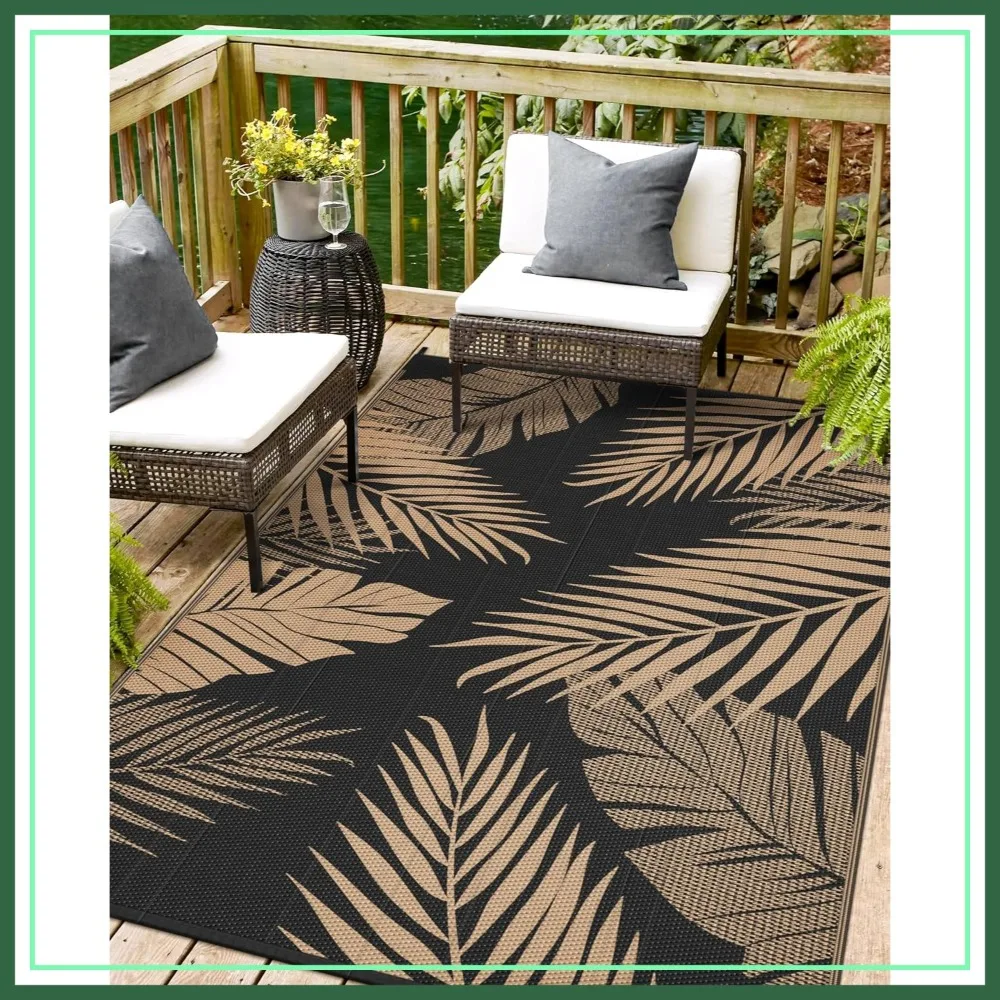 Outdoor Rug 8x10 Waterproof Reversible Patio Camping Mat Black Brown
Outdoor Rug 8x10 Waterproof Reversible Patio Camping Mat Black Brown