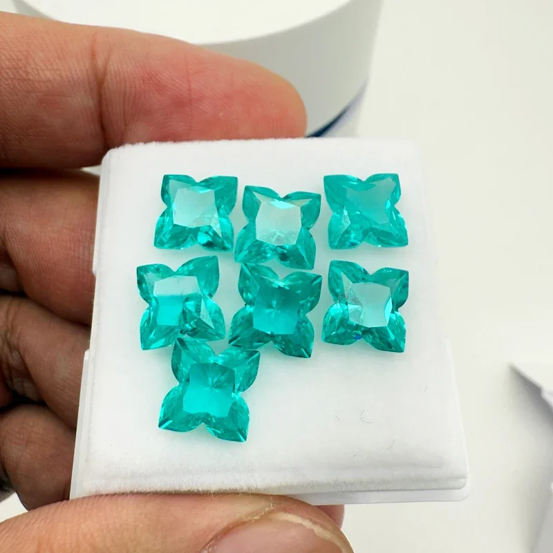 Plum Blossom Shape VVS1 Lab Grown Paraiba Neon Blue Color VVS1 for DIY Advanced Jewelry Making Materials with WiCertificate
Plum Blossom Shape VVS1 Lab Grown Paraiba Neon Blue Color VVS1 for DIY Advanced Jewelry Making Materials with WiCertificate
