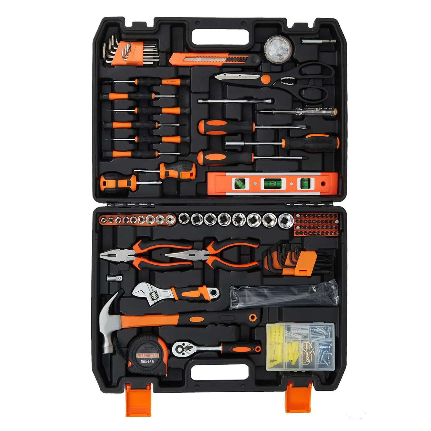 Набор инструментов из 242 предметов с кейсом для хранения, домашний набор инструментов для ремонта и DIY-проектов, ручные инструменты включают в себя торцевые головки, гаечные ключи, плоскогубцы
Набор инструментов из 242 предметов с кейсом для хранения, домашний набор инструментов для ремонта и DIY-проектов, ручные инструменты включают в себя торцевые головки, гаечные ключи, плоскогубцы