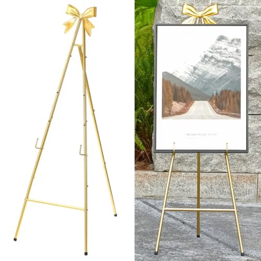 53"H Metal Easel Stand for Sign, Large Adjustable Display Standing with Butterfly Bow Top for Wedding Displaying Pictures Poste
53"H Metal Easel Stand for Sign, Large Adjustable Display Standing with Butterfly Bow Top for Wedding Displaying Pictures Poste