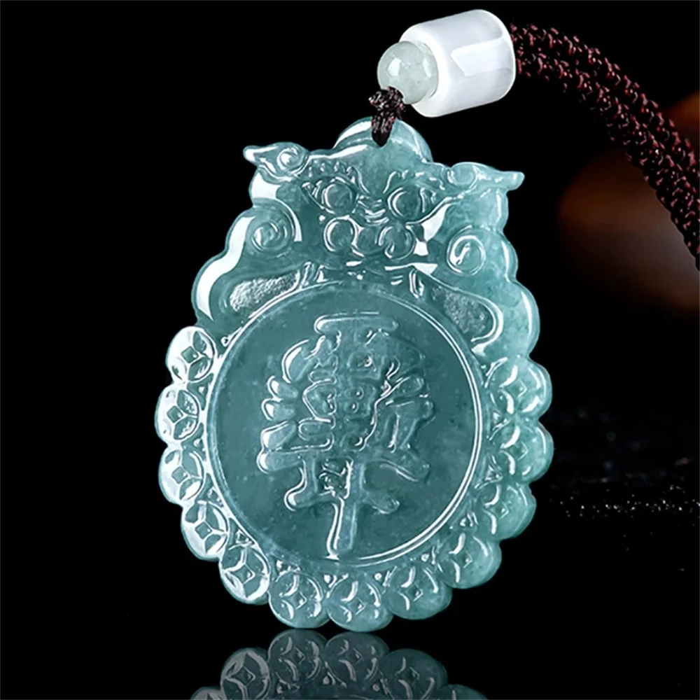 Trendy Natural Green Jadeite Carved Chinese Dragon Head Coin BaGua Lucky Pendant Amulet Necklace Certificate Luxury Jade Jewelry
Trendy Natural Green Jadeite Carved Chinese Dragon Head Coin BaGua Lucky Pendant Amulet Necklace Certificate Luxury Jade Jewelry