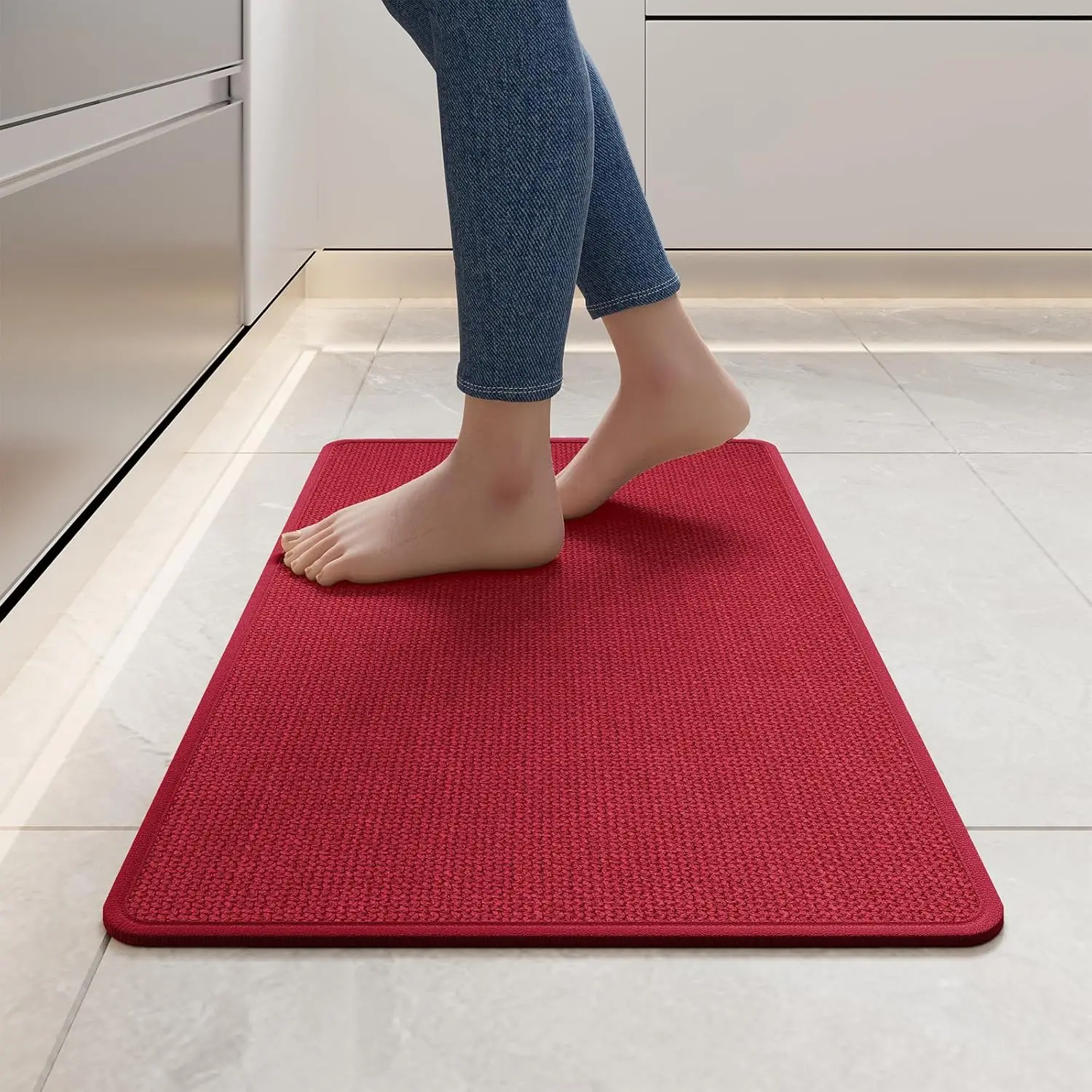 Super Absorbent Kitchen Mats for Floor, Non Slip Washable Runner Rug, Soft Imitation Linen, Easy to Clean, Red 17x30
Super Absorbent Kitchen Mats for Floor, Non Slip Washable Runner Rug, Soft Imitation Linen, Easy to Clean, Red 17x30