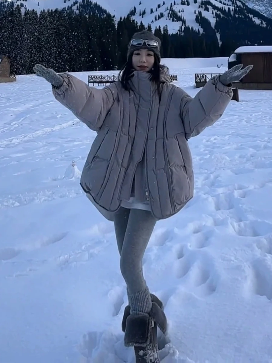 Korean Sle Women's ey down Cotton Jaet Loose Fit Thiened Winter Warm Coat Long Hooded Zipper Closure Color
Korean Sle Women's ey down Cotton Jaet Loose Fit Thiened Winter Warm Coat Long Hooded Zipper Closure Color