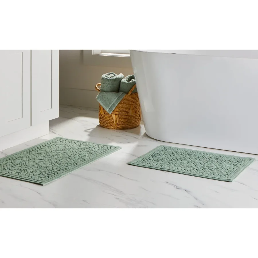 Katti Lattice 2 Piece Bath Rug Set Green River 17" x 24" and 20" x 30"
Katti Lattice 2 Piece Bath Rug Set Green River 17" x 24" and 20" x 30"