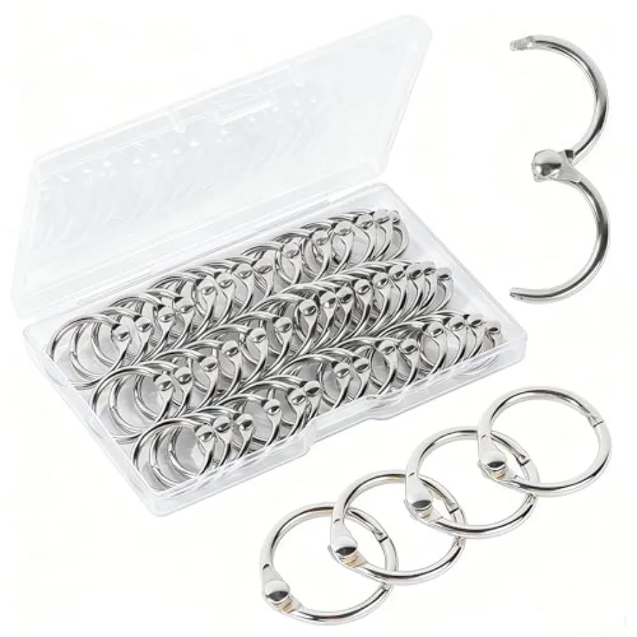 Small Binder Rings 1/2 inch 50 Pcs Mini Book Rings Metal Loose Leaf Binder Ring for Index Cards in Silver with High Durability
Small Binder Rings 1/2 inch 50 Pcs Mini Book Rings Metal Loose Leaf Binder Ring for Index Cards in Silver with High Durability