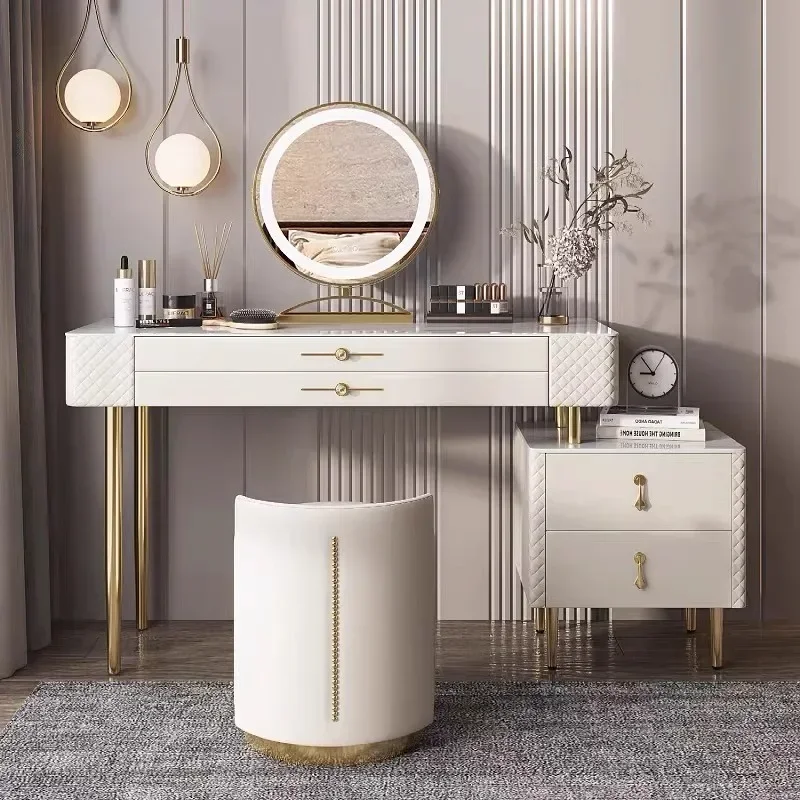 Bedroom Women Dressing Table Storage Chair Mirror Makeup Dressing Table Nordic Lights Tocador Maquillaje Luxury Furniture
Bedroom Women Dressing Table Storage Chair Mirror Makeup Dressing Table Nordic Lights Tocador Maquillaje Luxury Furniture