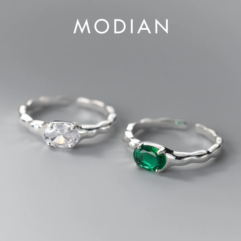 Modian 925 Sterling Silver Irregular Design Green Zriconia Finger Rings Open Size 6-9 Adjustable Ring For Fashion Women Jewelry
Modian 925 Sterling Silver Irregular Design Green Zriconia Finger Rings Open Size 6-9 Adjustable Ring For Fashion Women Jewelry
