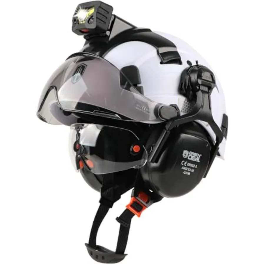 Hard Hat Safety Helmet with Rechargeable Headlamp Light and Visor Ear Muffs Vented Work Hardhat ANSI Z89.1 Cascos De Construcci
Hard Hat Safety Helmet with Rechargeable Headlamp Light and Visor Ear Muffs Vented Work Hardhat ANSI Z89.1 Cascos De Construcci