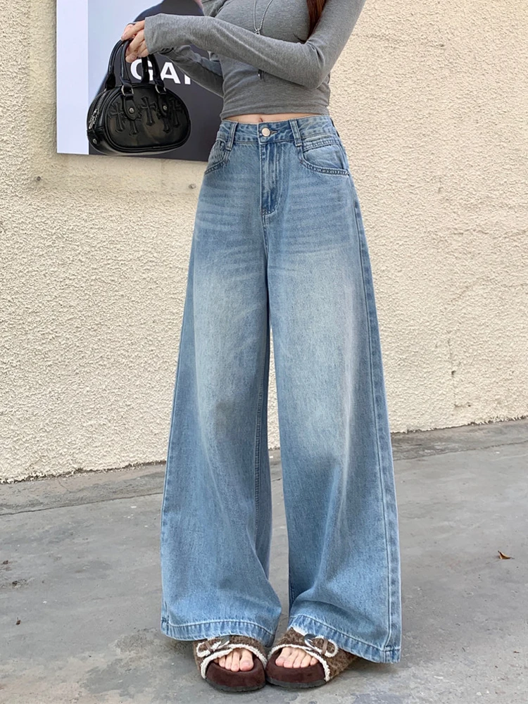 High Waist Wide Leg Denim Jeans Retro Washed Straight Cut Versatile Long Pants Women's Summer New Style Casual Comfortable Fit
High Waist Wide Leg Denim Jeans Retro Washed Straight Cut Versatile Long Pants Women's Summer New Style Casual Comfortable Fit
