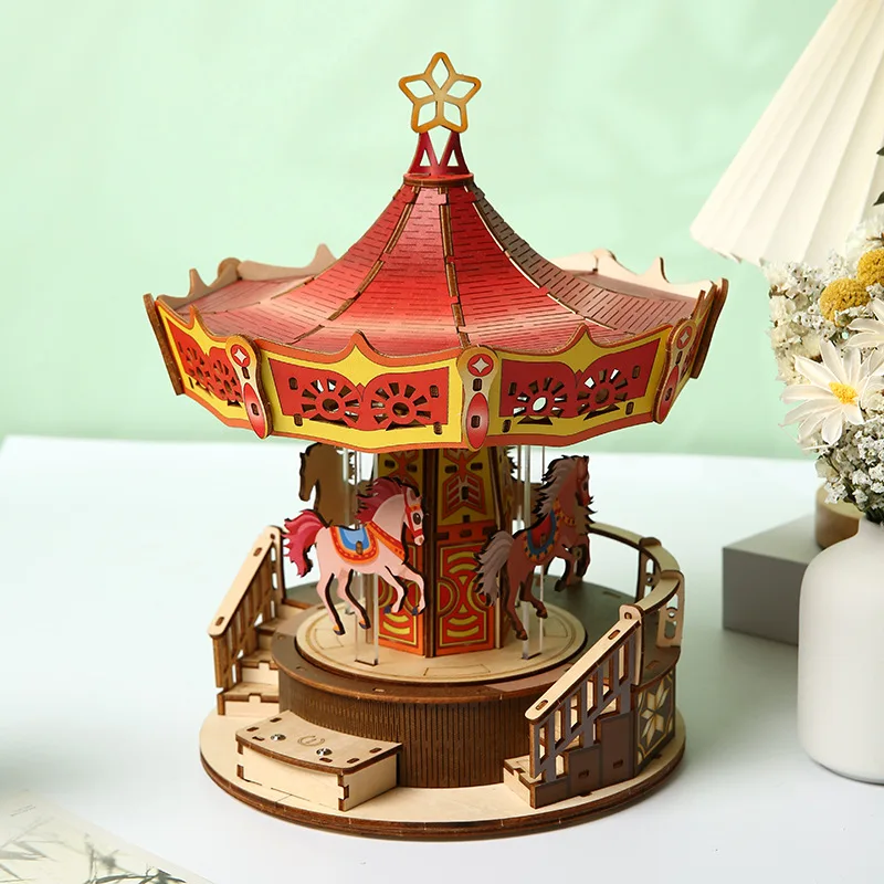 Новая красочная музыкальная карусель-головоломка из дерева — развивающая игрушка для детей и настольное украшение для творческого конструирования и декора дома
Новая красочная музыкальная карусель-головоломка из дерева — развивающая игрушка для детей и настольное украшение для творческого конструирования и декора дома