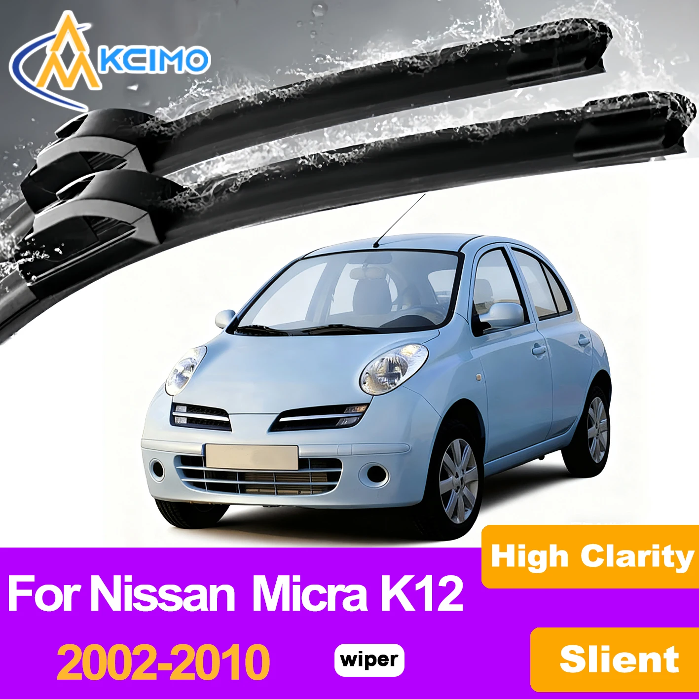 KCIMO 2PCS Easy Install Front Windshield Wiper Blades For Nissan Micra K12 2002-2010, Quiet Performance and Streak-Free Cleaning
KCIMO 2PCS Easy Install Front Windshield Wiper Blades For Nissan Micra K12 2002-2010, Quiet Performance and Streak-Free Cleaning