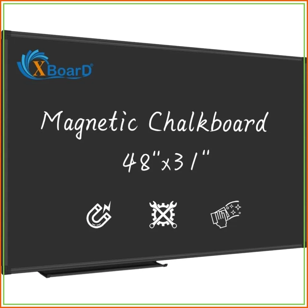 Magnetic Chalkboard 48x31 inch, Black Aluminum Frame, Display Collections
Magnetic Chalkboard 48x31 inch, Black Aluminum Frame, Display Collections