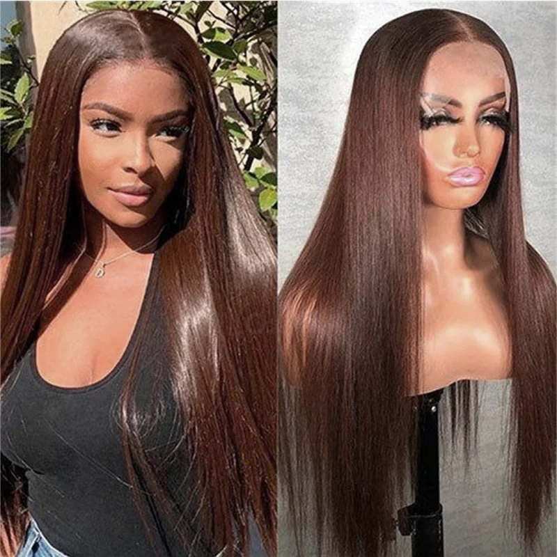European and American 13*4 Front Lace Wig for Women, Brown Long Straight Hair, Synthetic Fiber, Body Wave Lace Wig
European and American 13*4 Front Lace Wig for Women, Brown Long Straight Hair, Synthetic Fiber, Body Wave Lace Wig