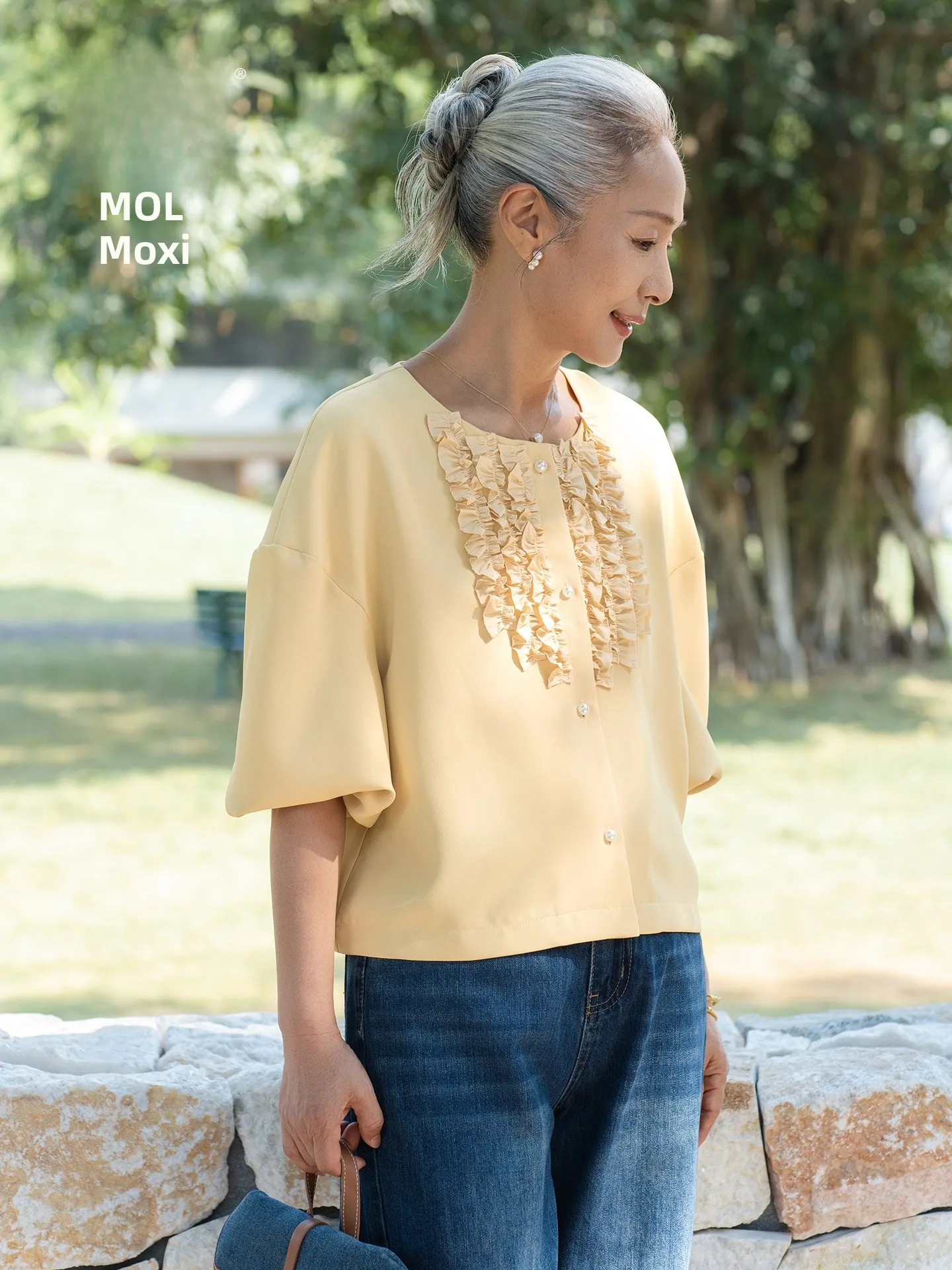 Muzhi Mom Spring Lightweight Short Sleeve T-Shirt Shirt Stylish Middle-Aged And Elderly Women's Fashionable Polyester Fiber
Muzhi Mom Spring Lightweight Short Sleeve T-Shirt Shirt Stylish Middle-Aged And Elderly Women's Fashionable Polyester Fiber