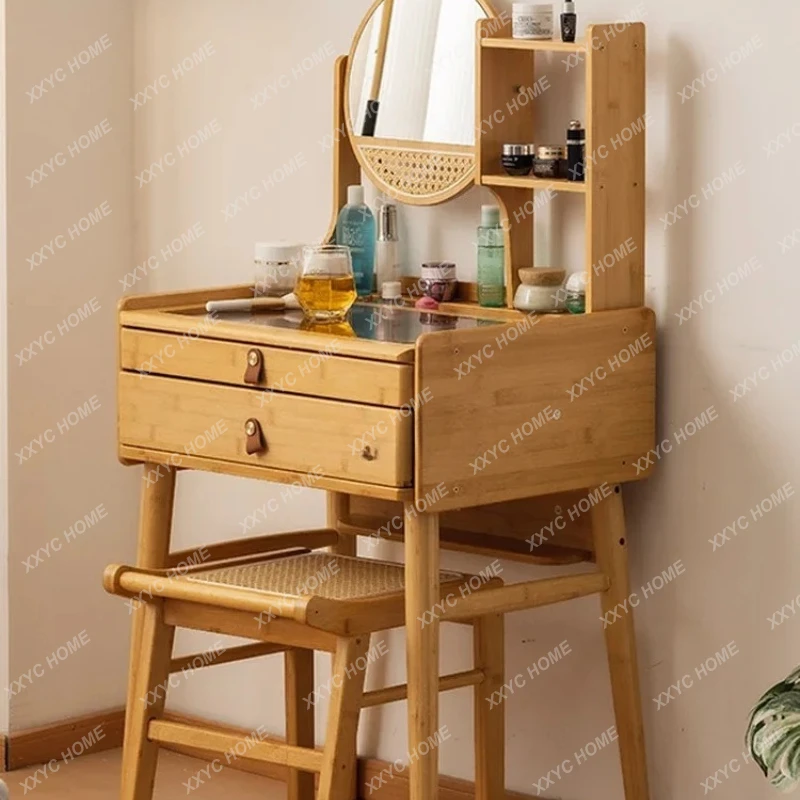 Q Bedroom Modern Simple Makeup Table Integrated Mirror Small Bedside Storage Cabinet with Stool
Q Bedroom Modern Simple Makeup Table Integrated Mirror Small Bedside Storage Cabinet with Stool