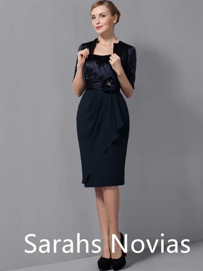 Navy Blue Short Sheath Mother Of Bride Dresses Suits With Jackets Bolero Two Pieces Informal Dresses For Mother of Bride
Navy Blue Short Sheath Mother Of Bride Dresses Suits With Jackets Bolero Two Pieces Informal Dresses For Mother of Bride