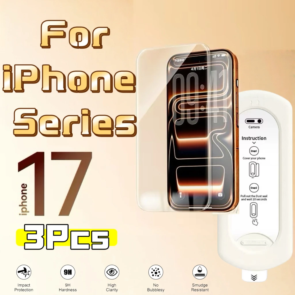 HD Full Coverage Screen Protector Compatible with iPhone Series, 9H Hardness, Bubble-Free, Dust-Free, Easy to Install, 3-Pack
HD Full Coverage Screen Protector Compatible with iPhone Series, 9H Hardness, Bubble-Free, Dust-Free, Easy to Install, 3-Pack