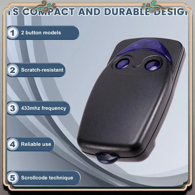 Durable Flo2rs 433Mhz Garage Door Remote Control Opener FLO Remote Control 2 Button Transmitter
Durable Flo2rs 433Mhz Garage Door Remote Control Opener FLO Remote Control 2 Button Transmitter