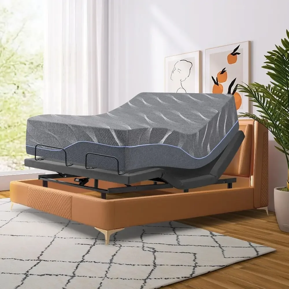 Full Adjustable Bed Frame with Massage, 14 Inch Grey Gel Memory Foam MediumFirm Mattress in Box, Adjustable Bed Base with Thick
Full Adjustable Bed Frame with Massage, 14 Inch Grey Gel Memory Foam MediumFirm Mattress in Box, Adjustable Bed Base with Thick