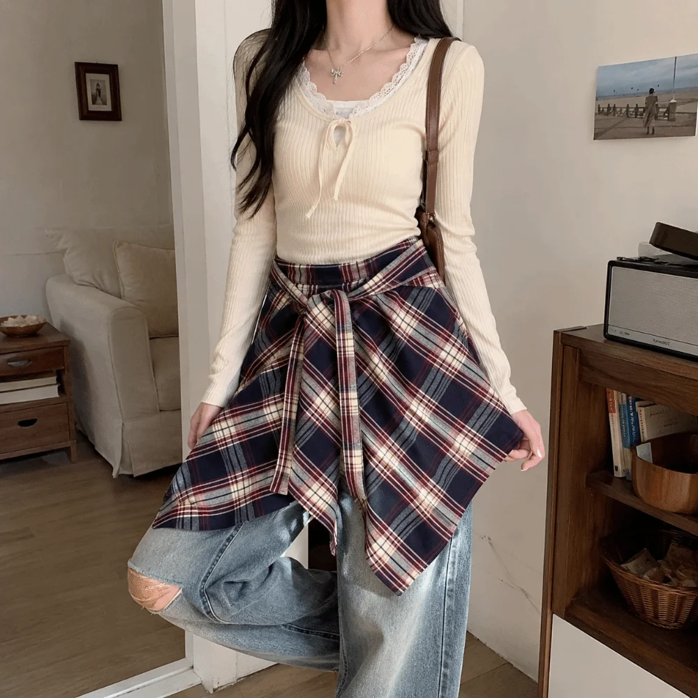 Half Body Skirt Irregular Plaid Skirt Underskirt Vintage Grid Wrap Skirt Hip-hop Lace Up Waist Seal Skirt Cool Girls
Half Body Skirt Irregular Plaid Skirt Underskirt Vintage Grid Wrap Skirt Hip-hop Lace Up Waist Seal Skirt Cool Girls