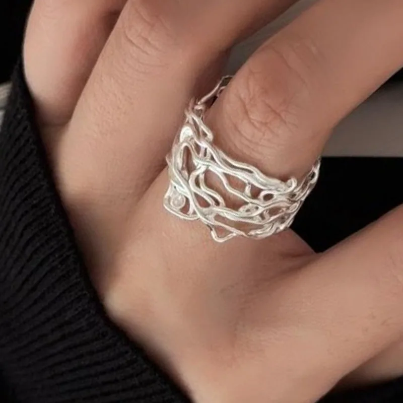 925 Sterling Silver Rings for Women Couple Minimalist Handmade Simple Interline Web Shape Ring Fine Jewelry Gift Prevent Allergy
925 Sterling Silver Rings for Women Couple Minimalist Handmade Simple Interline Web Shape Ring Fine Jewelry Gift Prevent Allergy