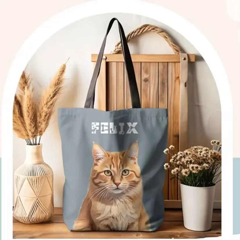 Canvas Tote Bag Personalized Custom Cotton Shoulder Bag Pet Photo Name Print Daily Use Travel Shopping Bag Dog Cat Gift
Canvas Tote Bag Personalized Custom Cotton Shoulder Bag Pet Photo Name Print Daily Use Travel Shopping Bag Dog Cat Gift