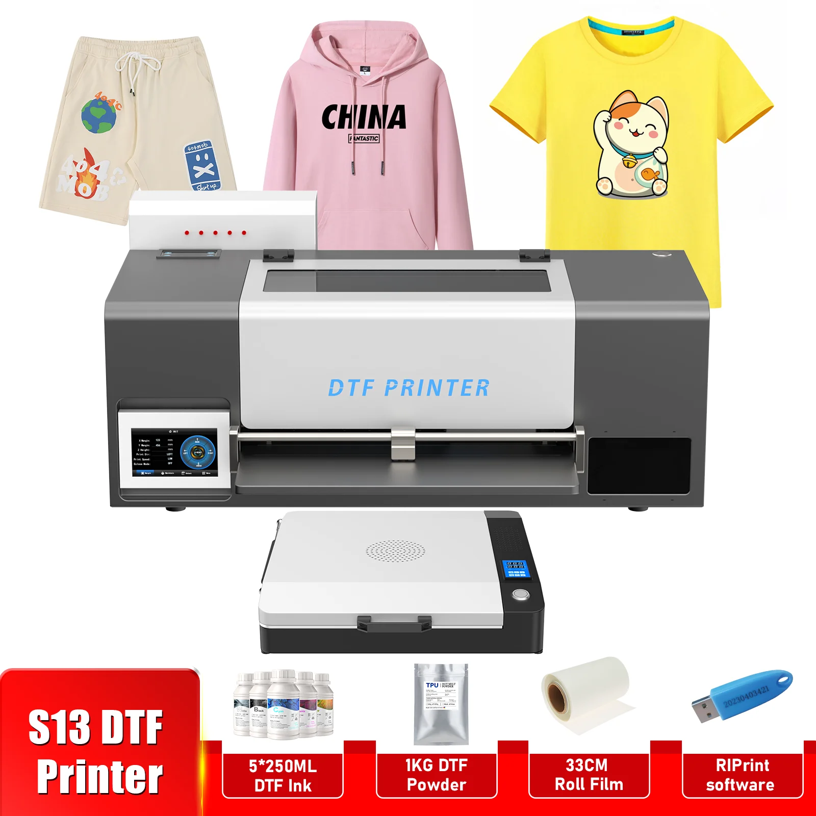 НОВЫЙ принтер DTF A3 XP600 A3 Печатная машина DTF напрямую для пленки Текстильный принтер A3 для джинсов Толстовки Одежда Футболка Принтер
НОВЫЙ принтер DTF A3 XP600 A3 Печатная машина DTF напрямую для пленки Текстильный принтер A3 для джинсов Толстовки Одежда Футболка Принтер