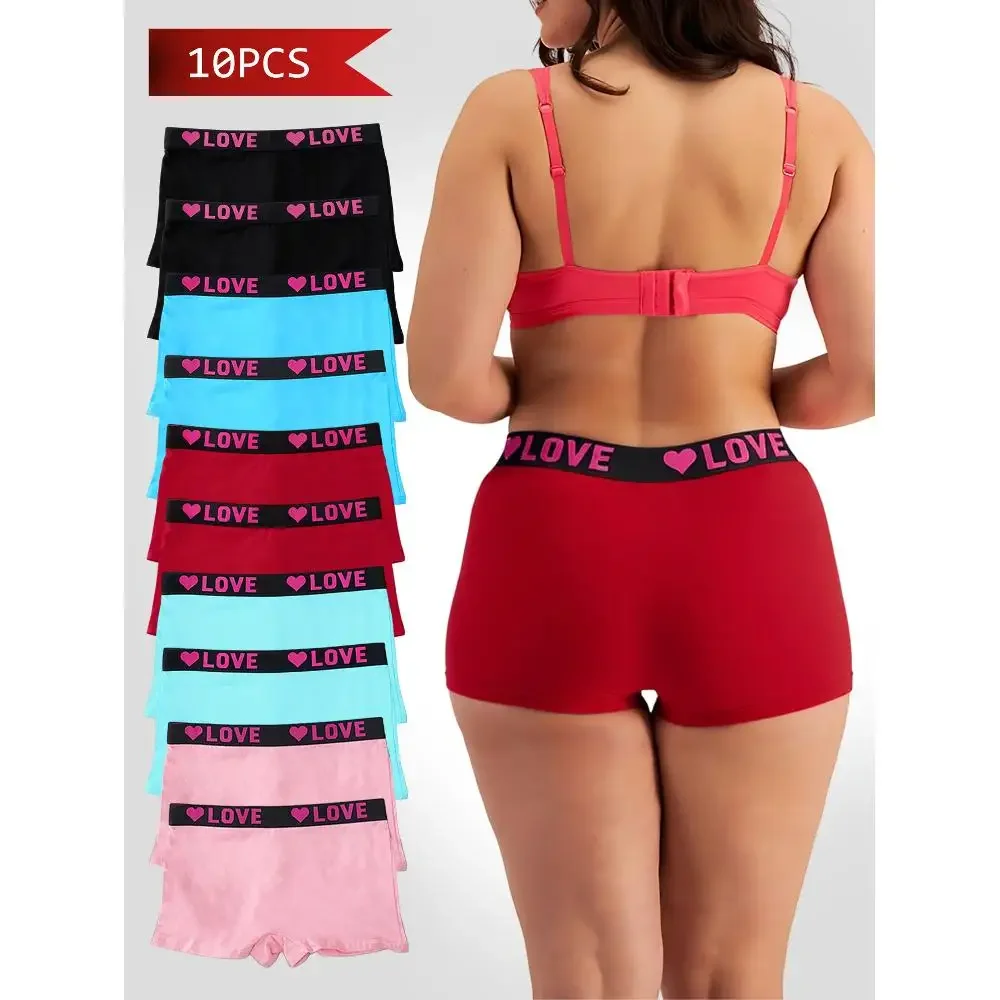 10-pair women's straight-leg underwear, plain-colored underwear in 8 colors, with the "LOVE" letter design
10-pair women's straight-leg underwear, plain-colored underwear in 8 colors, with the "LOVE" letter design